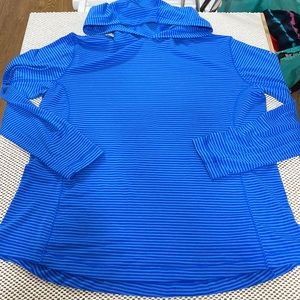 Columbia Blue Striped Hooded Top - Sz XL